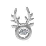 Dancing Pulsing CZ Necklace - Shiny Deer Head with Antlers